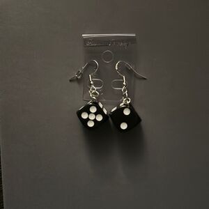 NEW black dice earrings